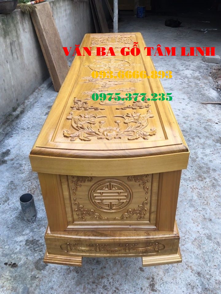 Quan tài gỗ vàng tâm sang trọng bền đẹp